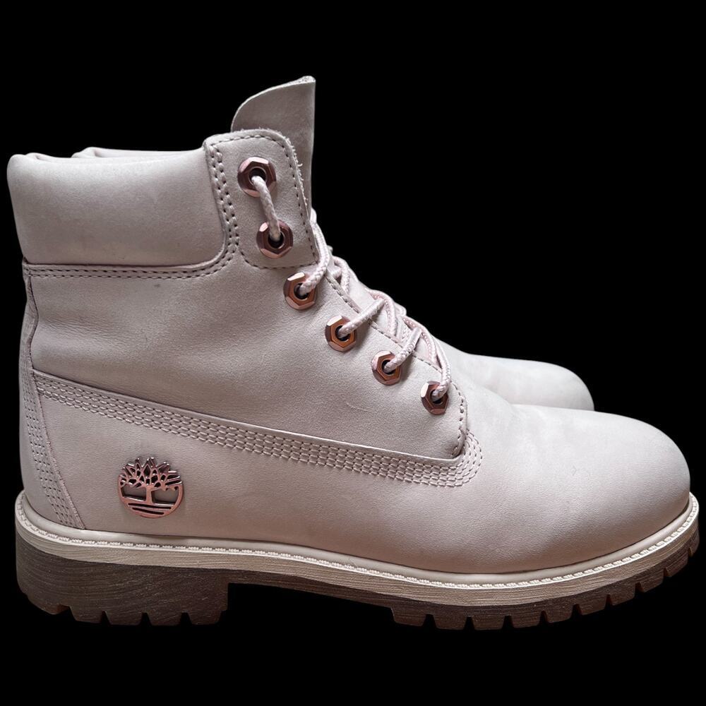 TIMBERLAND Premium Women's Size 6 Boot Cameo Rose Pink Nubuck 6" Waterproof - Picture 6 of 16